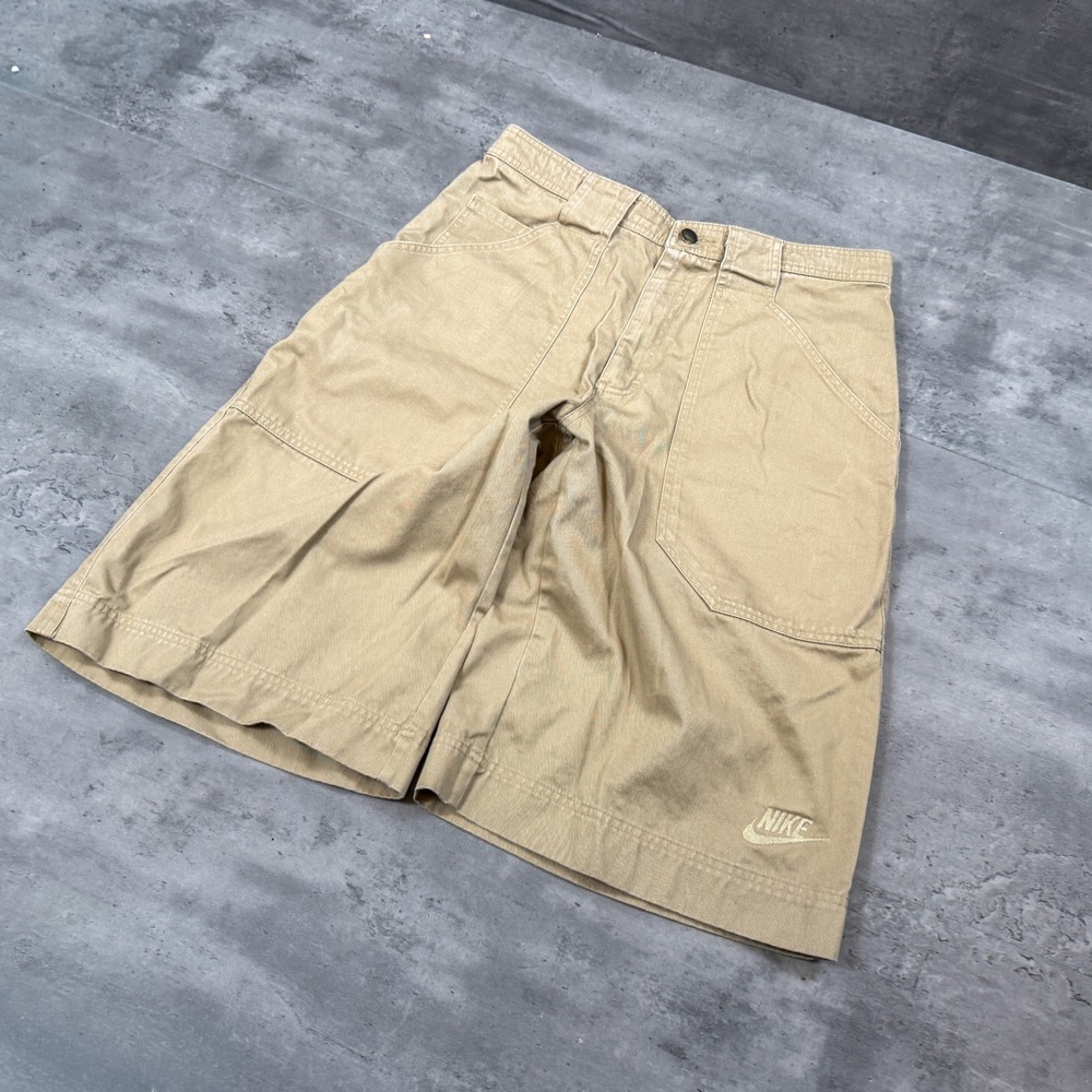 VTG Y2K 2000's 00's Nike Brown Baggy Relax Fit Long Inseam Brown Short's